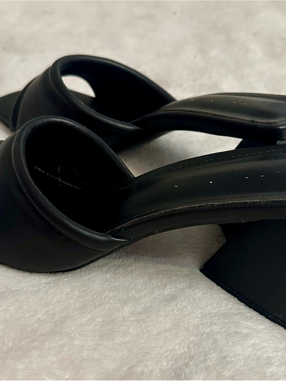 Olivia Miller Black Padded Slide Sandals